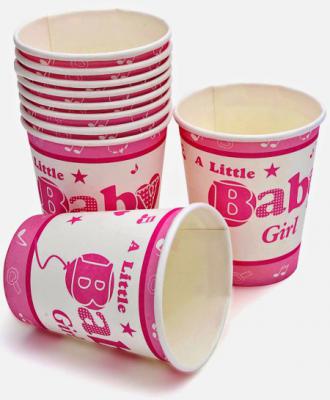 Baby Girl Yazılı Pembe Karton Bardak (8 Adet)