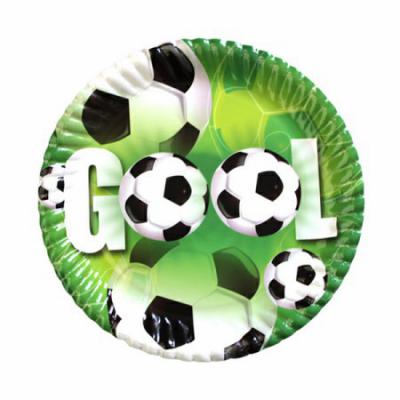 Futbol Topu Temalı Kağıt Tabak (23cm 8 Adet)