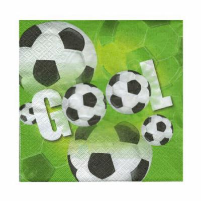 Futbol Topu Temalı Gool Yazılı Kağıt Peçete (20 Adet)