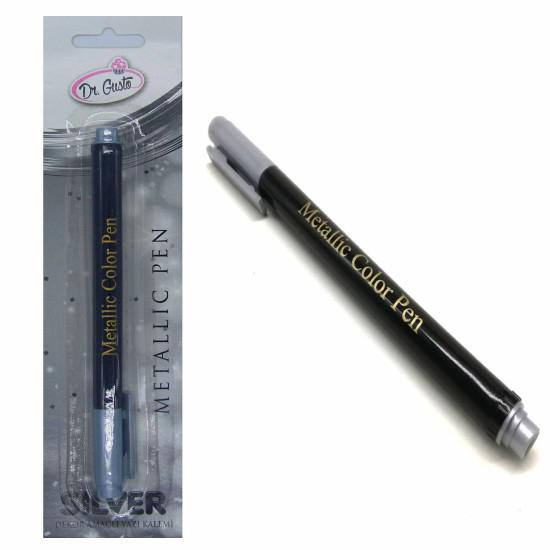 Dr Gusto Gümüş Renk Metalik Gıda Kalemi-Yenilebilir Yazı Kalemi