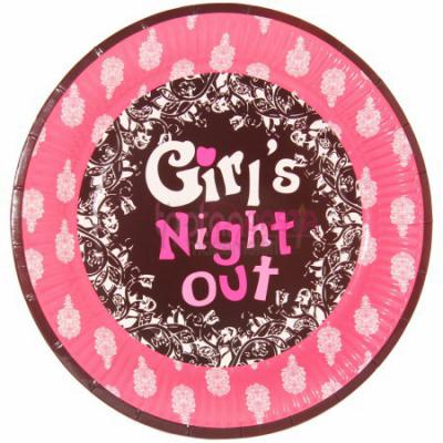 Girls Night Out Pembe Kağıt Tabak (23cm 8 Adet)
