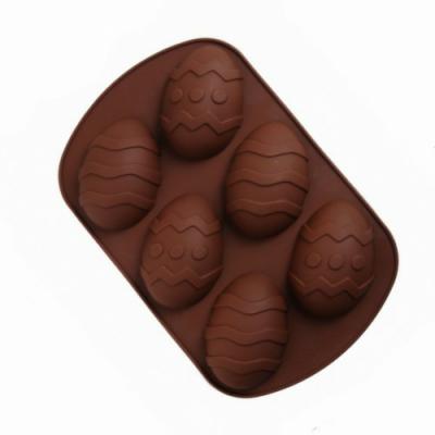 Büyük Desenli Silikon Paskalya Yarım Yumurta Şekilli Kek-Çikolata Kalıbı