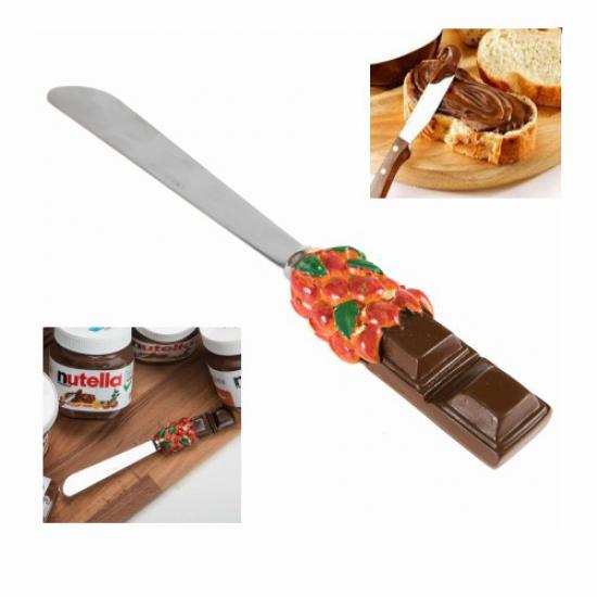 Çikolata Desenli Nutella Sürme Bıçağı-Pasta Sıvama Spatulası