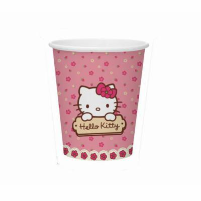 Hello Kitty Çiçek Desenli Bardak (8 Adet)