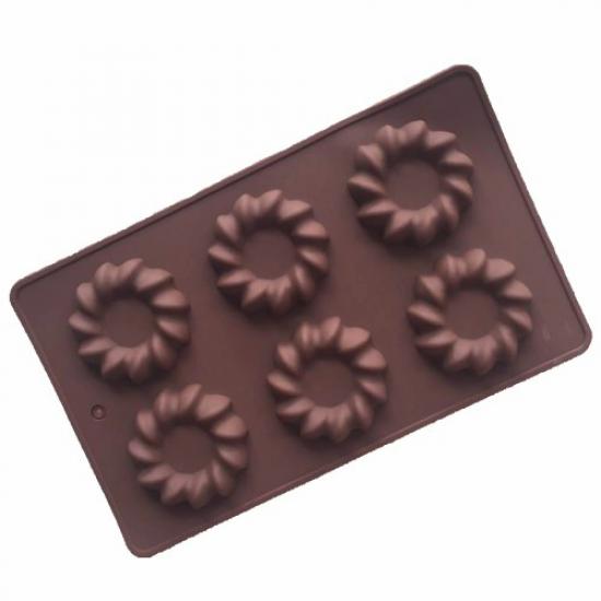 Silikon Örgü Desenli Yuvarlak Kurabiye-Kek-Çikolata Kalıbı