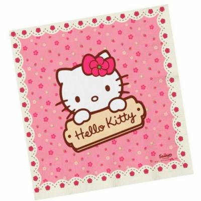 Hello Kitty Çiçek Desenli Peçete (16 Adet)