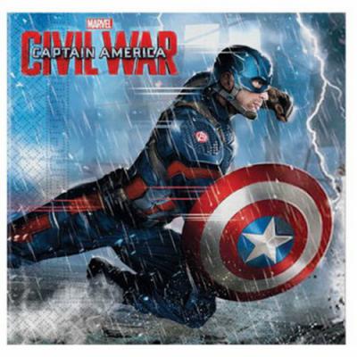 Avengers-Kaptan Amerika Peçete (16 Adet)