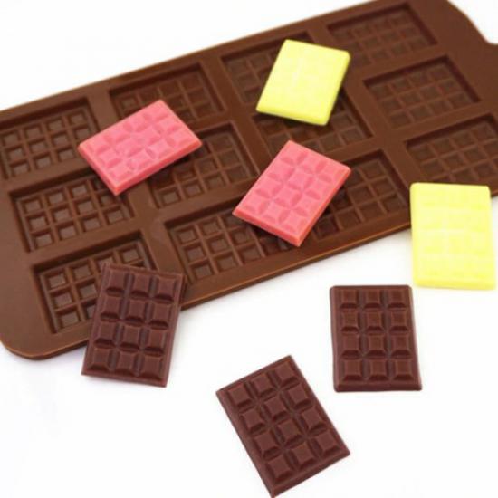 Mini Tablet Çikolata Kalıbı,12’li Kare Çikolata-Şeker Silikon Kalıp