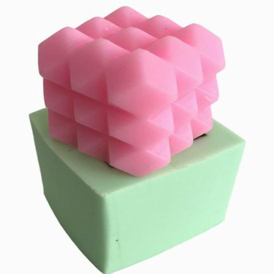 Küp Şekilli Bubble Mum Kalıbı-Fantastik Rubik Silikon Mum Kalıbı