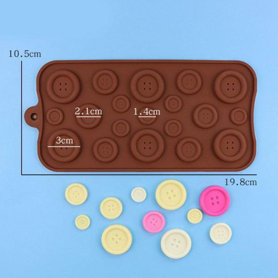 Silikon Düğme Şekilli Çikolata Şeker Kalıbı