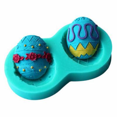 İkili Desenli Paskalya Yumurtası Şekilli Silikon Kalıp