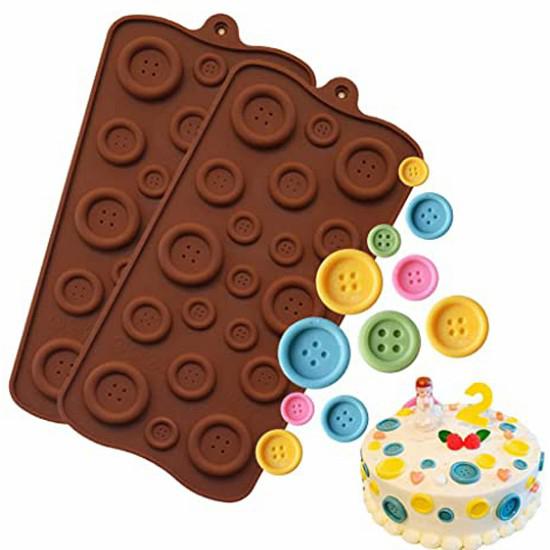 Silikon Düğme Şekilli Çikolata Şeker Kalıbı