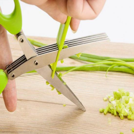Metal Uçlu Maydanoz-Salata-Erişte-Sebze Doğrama Bıçağı Mutfak Makası