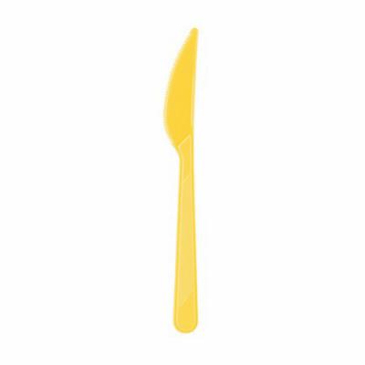 Sarı Renk Plastik Bıçak (25 Adet)