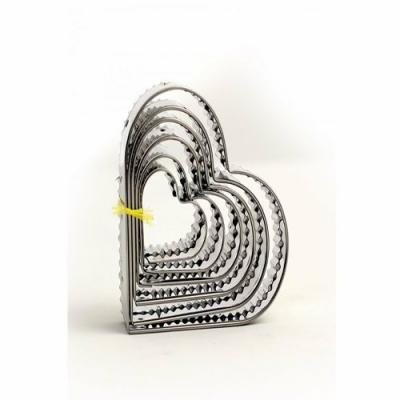 Kalp Tırtıklı Metal Volovan Set (6 Parça)