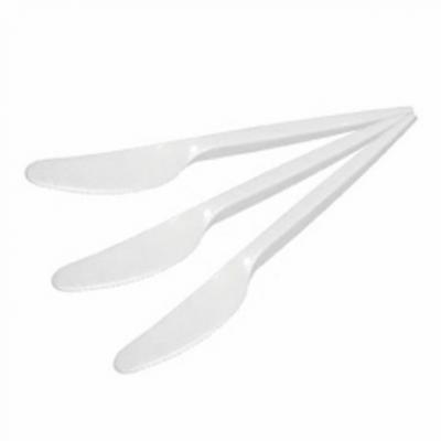 Beyaz Renk Plastik Bıçak (100 Adet)